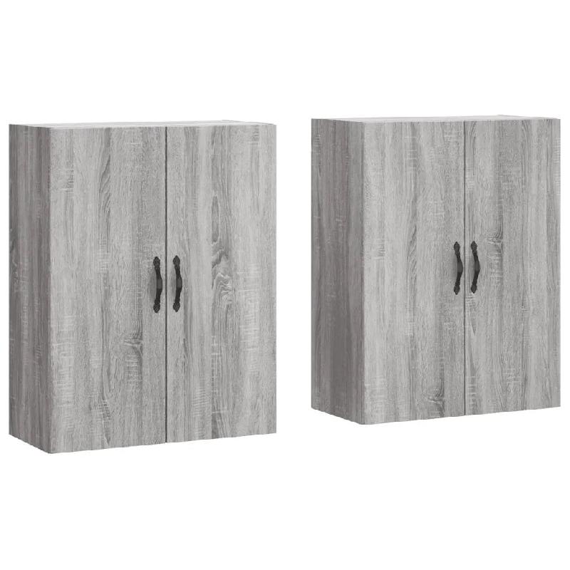 Helloshop26 - Lot de 2 armoires murales pratiques rangement grande capacité 69,5 x 34 x 90 cm en bois d'ingénierie sonoma gris 02_0055398 - gris mé_0