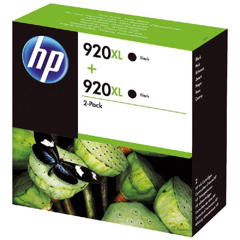 HEWLETT PACKARD CARTOUCHE D'ENCRE 920XL (D8J47AE) - PACK DE 2 - GRANDE CAPACITÉ - COULEUR: NOIR (LOT DE 2 CARTOUCHES)