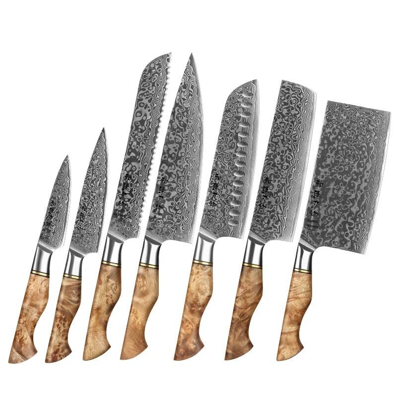 Hezhen - Set de couteaux Damas 7 pièces - B30 Master series - multicolore multi-matériau B30-A7_0