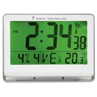 Horloge murale LCD multifonction - mécanisme radiopiloté - grand écran rétroéclairé - 20x15x3cm_0