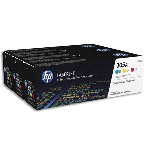 Hp 305A - Pack de 3 cartouches de toner C/M/J authentique - violet CF370AM_0
