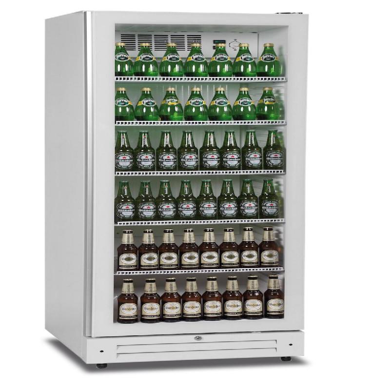 KLIMAITALIA Frigo, présentation des boissons. Porte en verre à l’infini. LED. 210 bouteilles 50 cl. 560 boîtes 33 cl. T° 0°C/+10°C. Mod. ICOOL_0