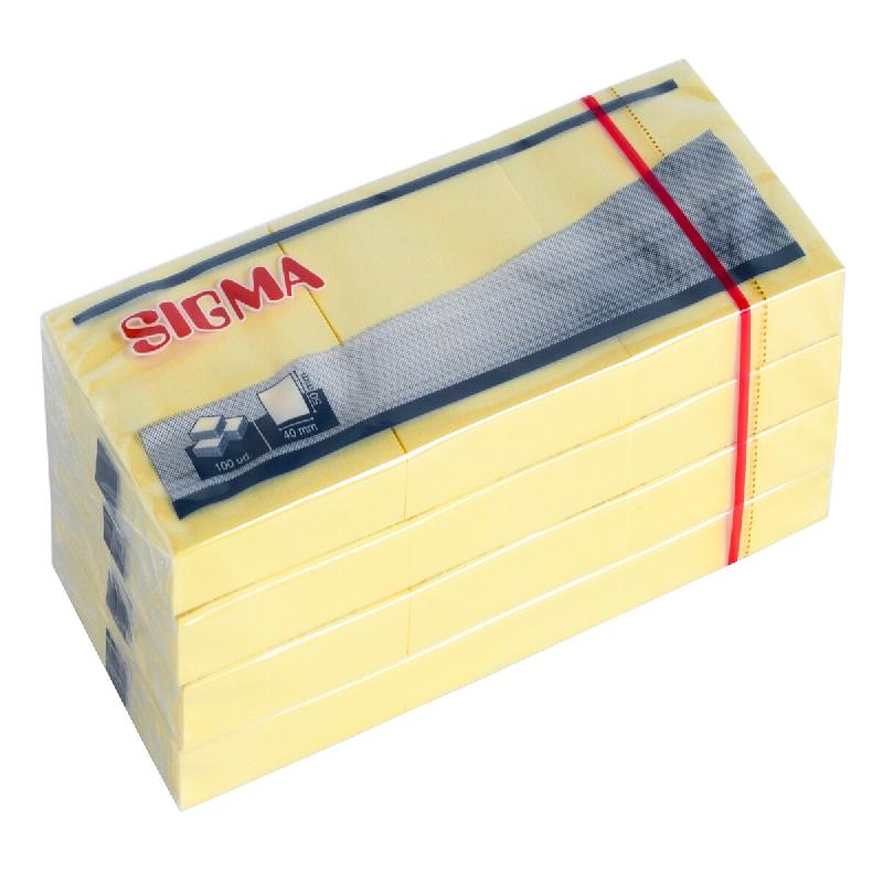 Paquet de 12 blocs de 100 notes autocollantes 40x50 mm jaune SIGMA - papier 70960160_0