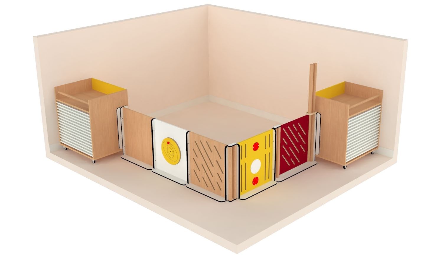 Parc de jeux pour enfants - Implantation en L - Dimensions 2694mm x 645mm x 2327mm_0