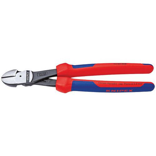 PINCE COUPANTE DE CÔTÉ DÉMULTIPLIÉE 250MM - BI-MATIÈRE - TÊTE POLIE - KNIPEX