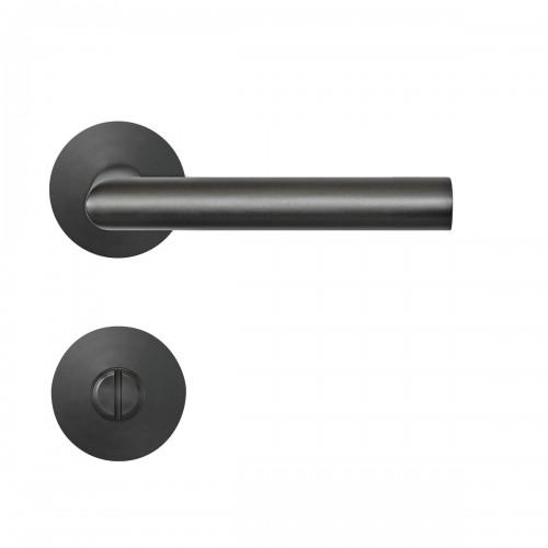 POIGNÉES DE PORTE SUR ROSACES RONDES - SÉRIE EPL 28 RHODOS - GRIS TITANIUM - À CONDAMNATION KARCHER DESIGN
