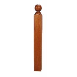 Potelet en bois FTH 600 - section 9.3 x 9.3 cm - lasuré chêne ou acajou - finition boule_0