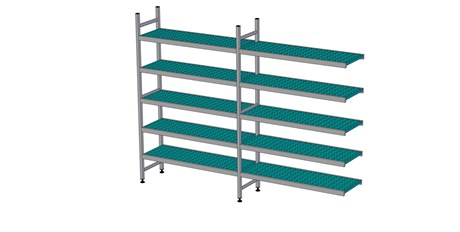 RAYONNAGE À CLAYETTES EN ANGLE LONGUEUR DE COMPOSITION 2X1423 MM EA-0360
