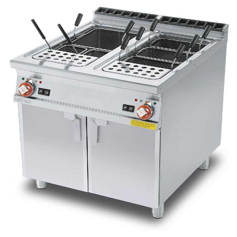Redcook Cuiseur de pâtes électrique 2 cuves 40+40 lt. Avec chargement automatique. Structure en acier inoxydable. Dimensions 80x90 h90 cm. Modèle C_0