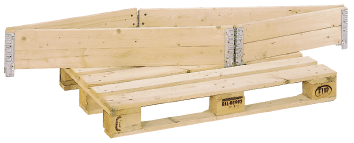 Rehausse palette en bois - pliable en diagonale avec charnières rivetées et surface traitée_0