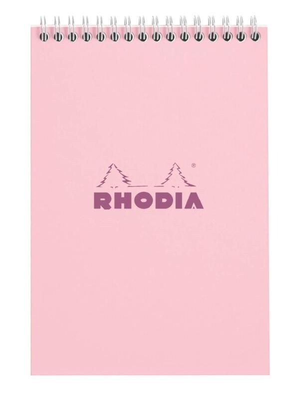 RHODIA Lot de 5 Bloc rose format 148x210 / A5, 80 feuilles 80 g/m² reliure intégrale, ligné - 3037921184172_0