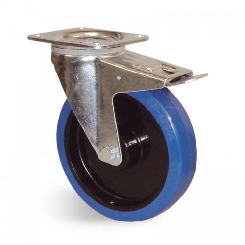 ROULETTE PIVOTANTE À BLOCAGE SUR PLATINE - CHARGES MOYENNES - PORT ROLL - 125X50 MM GUITEL