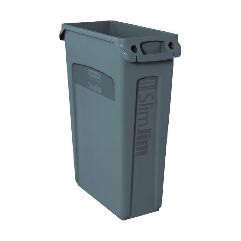 RUBBERMAID COMMERCIAL PRODUCTS POUBELLE POUR LE TRI SÉLECTIF SLIM JIM - 60 L - COULEUR GRIS CLAIR