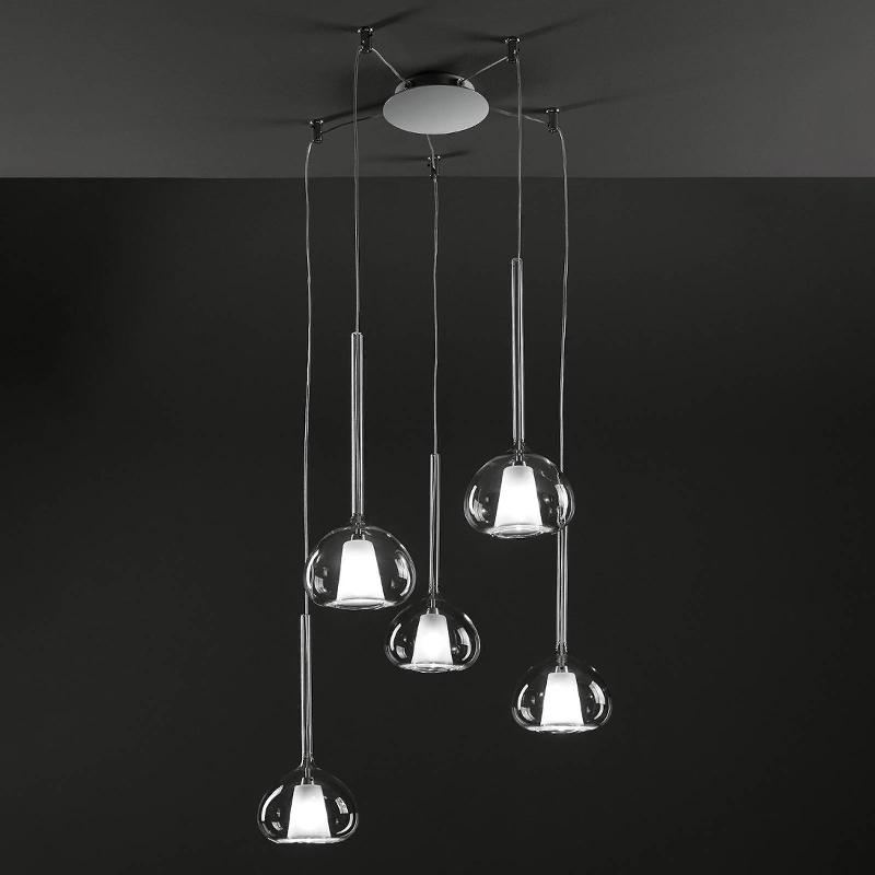 SFORZIN SUSPENSION DESIGN À 5 LAMPES BEBA