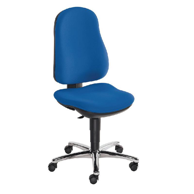 SIEGE DE BUREAU NOA 2 - TISSUS REMBOURRES - HAUTEUR AJUSTABLE A ROULETTES - HAUTEUR DOSSIER 57 CM - BLEU