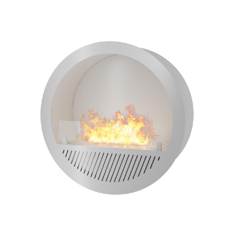 SOLOLED Cheminée bioéthanol encastrable Incyclle Inside - Cheminée bioéthanol murale ronde design d.70 cm Blanc - blanc 0803173016669_0
