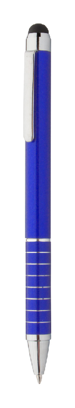 Stylo à bille stylet en aluminium - couleur bleue - encre bleue - poids 12g_0