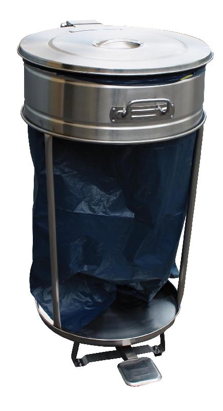 Support roulant inox pour sacs poubelles L2G_0