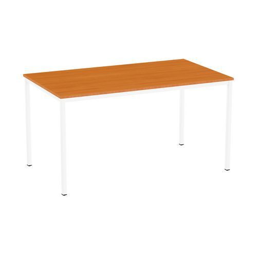 TABLE À MANGER VERSYS AVEC BASE BLANCHE RAL 9003 140 X 80 X 743 CM CERISIER