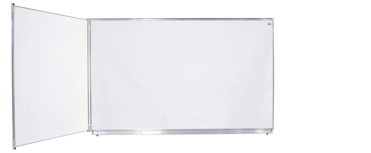 TABLEAU DYPTIQUE ÉMAILLÉ BLANC CADRE ALU STRIÉ NATUREL