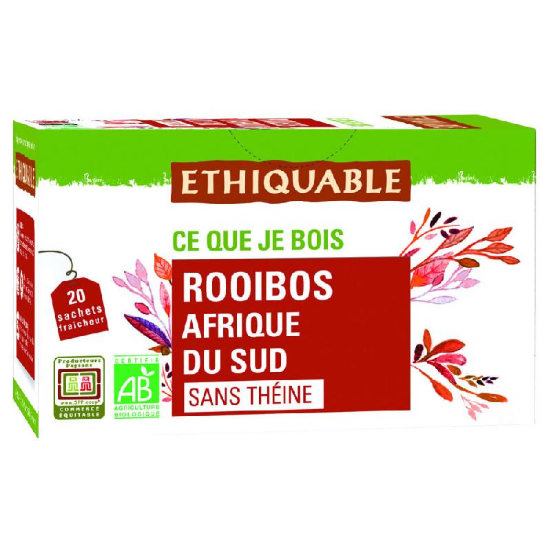 THE INFUSION ROOIBOS BIO D'AFRIQUE DE SUD - BOÎTE DE 20 SACHETS FRAÎCHEUR