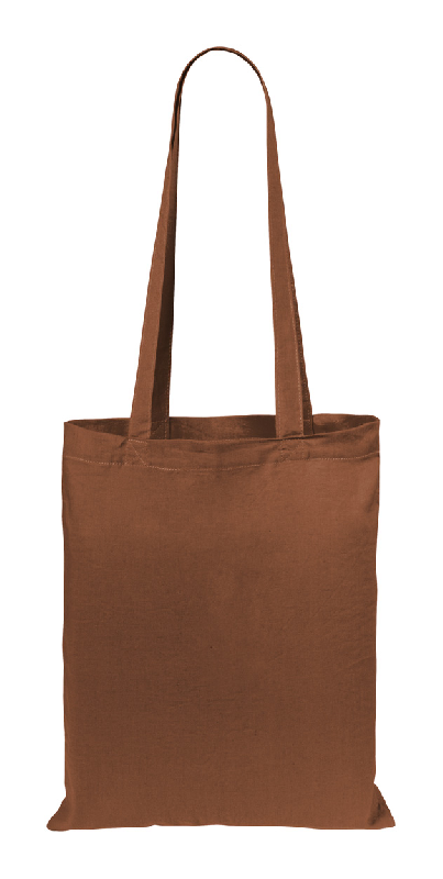 Tote bag coloré - 100% coton - 140 g/m² - anses longues - couleur marron - poids 50 g_0