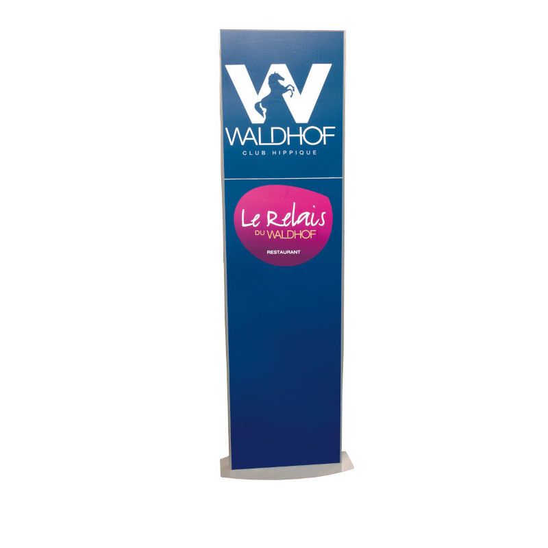 Totem de signalétique d'intérieur - Gamme Opale - Plat recto/verso avec protections transparentes_0