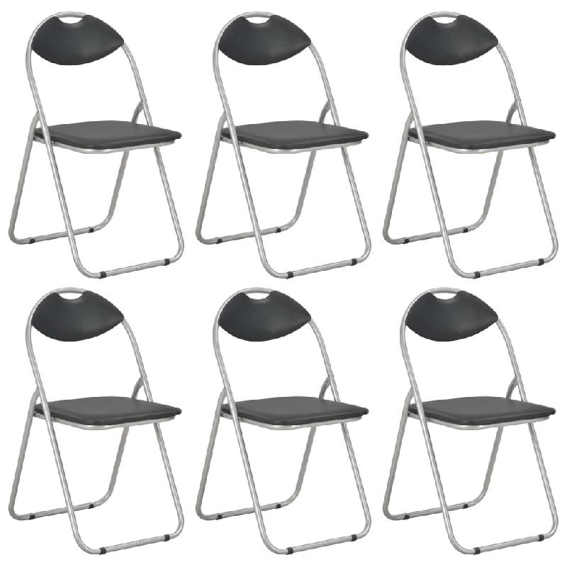 VidaXL Chaises pliantes à manger lot de 6 noir similicuir Modèle Orion Master Panorama - 278594_0