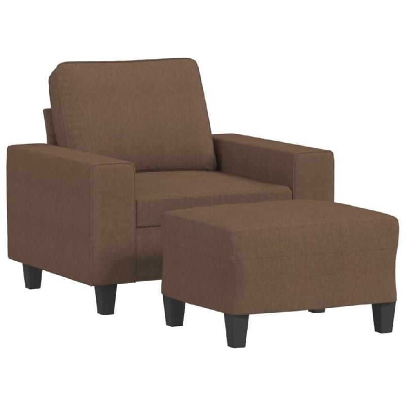 VidaXL Fauteuil avec repose-pied Marron 60 cm Tissu Modèle Orion Core Pro - 8721012061132_0