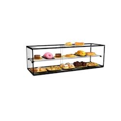 Vitrine Neutre Rectangulaire 2 Etagères en Verre Trempé - Sayl - 0605848633023_0
