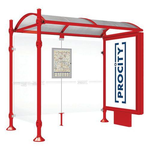 ABRI BUS PROVINCE 2.50 M CAISSON 1 BARDAGE AGORA ROUGE 3020 - PROCITY