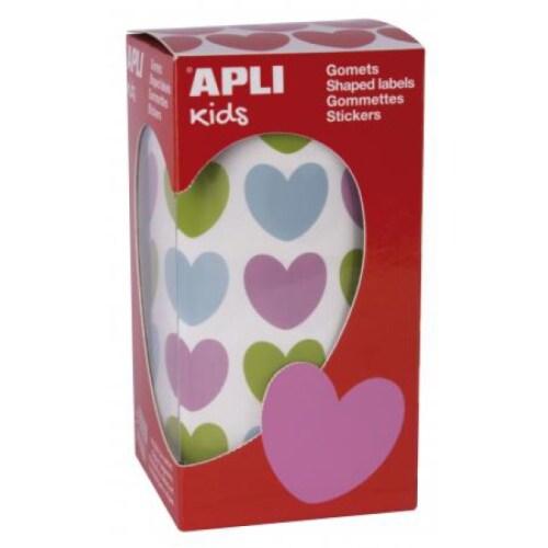 Apli 900 gommettes coeurs, 20x18 mm, en rouleau, coloris assortis (3) - 8410782167969_0