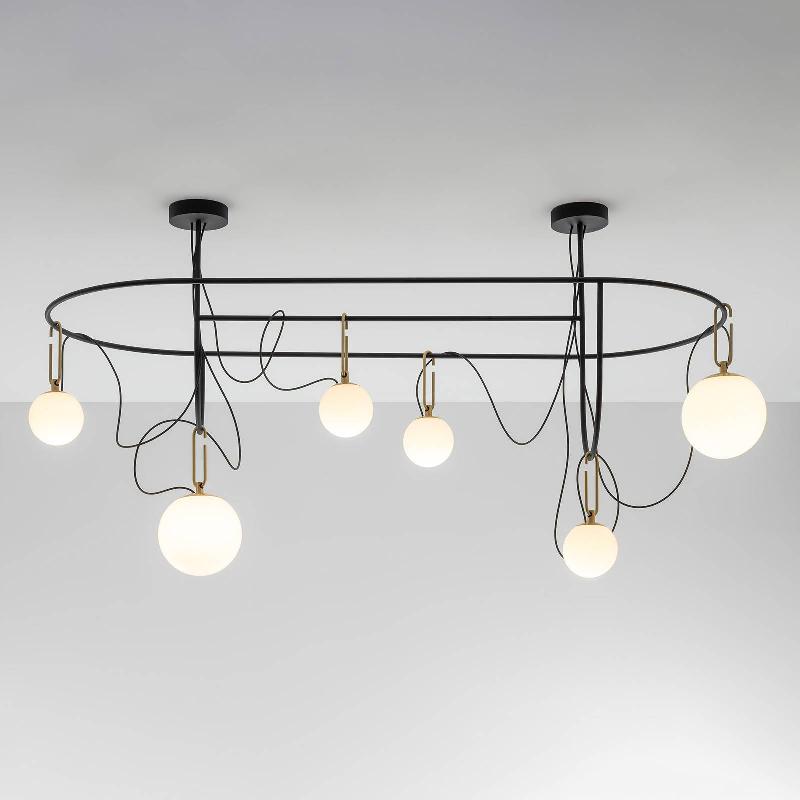 ARTEMIDE NH S5 SUSPENSION EN VERRE, À 6 LAMPES