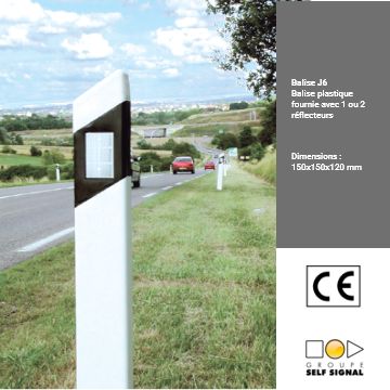 Balises J6 - plastique avec 1 ou 2 réflecteurs - Dimensions 150x150x120 mm - Certification norme CE_0