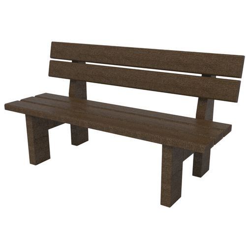 BANC MADRID MATERNELLE 120 CM - MARRON/MARRON - ESPACE URBAIN