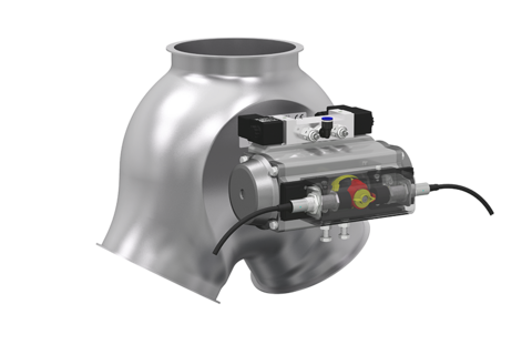 Boîte à clapet symétrique avec collet et vérin rotatif pneumatique - ATEX - Diamètres de 100 à 400 mm_0