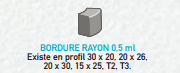 Bordure rayon 0,5 ml - Profil 30x20, 20x26, 20x30, 15x25, T2, T3_0