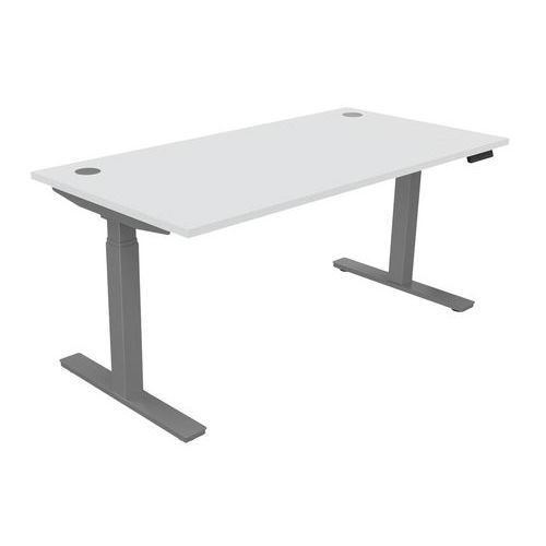 BUREAU HAUT.RÉGLABLE ÉLECTR. EVO 160X80 CM BLANC/ALU - BURONOMIC