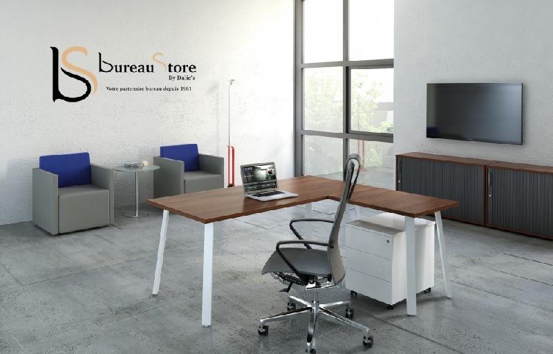 Bureau individuel avec retour Ogi A - MDD - Blanc 9010, Blanc_0