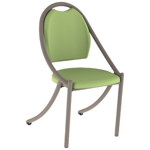 CHAISE 280 ALU ASS/DOS ABAKA TILLEUL - 4P NOISETTE - MOBIDECOR