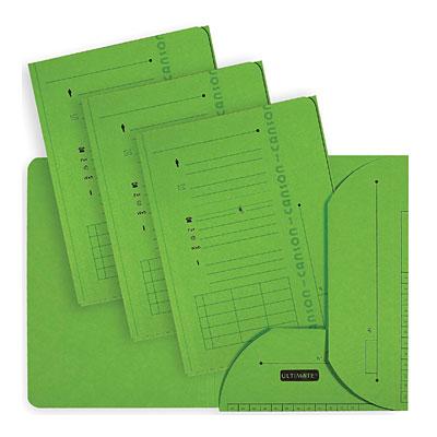 CHEMISE 2 RABATS HV ULTIMATE POUR DOSSIERS SUSPENDUS - VERT - 23.5 X 31,5 CM - PAQUET DE 25
