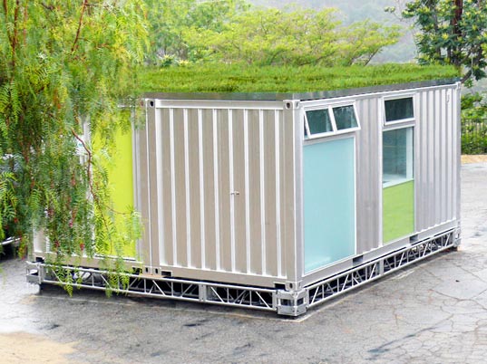 Container aménagé - 20' pieds - transformé en bureau de chantier - 6 mètres de longueur_0