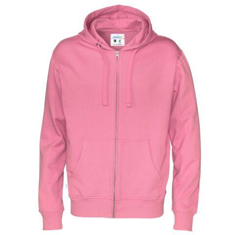COTTOVER SWEATSHIRT À CAPUCHE FULL ZIP HOMME - CERTIFIÉ GOTS ROSE - TAILLE L