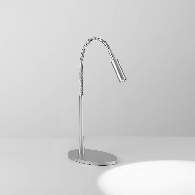 EGGER LICHT EGGER DLS LAMPE DE TABLE LED ZOOOM, BRAS FLEXIBLE, COULEUR PLATINE
