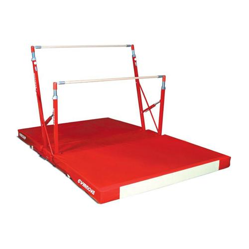 SET BARRES ASYMÉTRIQUES AUTOSTABLES AVEC CHARIOT ET MATELAS REPLIABLE - GYMNOVA