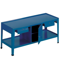 Etabli d'atelier grand plateau bois ou bois tôlé avec rangements_0