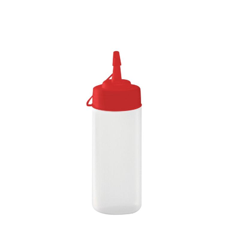 GILAC Biberon à sauce col large – bouchon couleurs HACCP – 0.25 L et 0.75 L - .25 L - Rouge G022509 - rouge 3573678704008_0