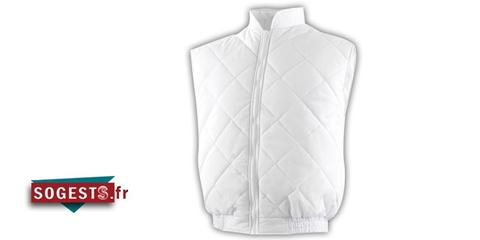 GILET BLANC MATELASSÉ SPÉCIAL FROID