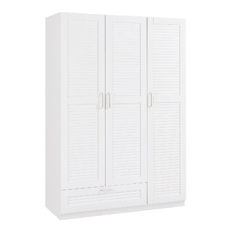 Helloshop26 - Armoire étagère meuble de rangement de chambre 7 étagères 1 tiroirs MDF 176 x 120 x 52 cm blanc 03_0008871 - blanc Bois manufacturé_0