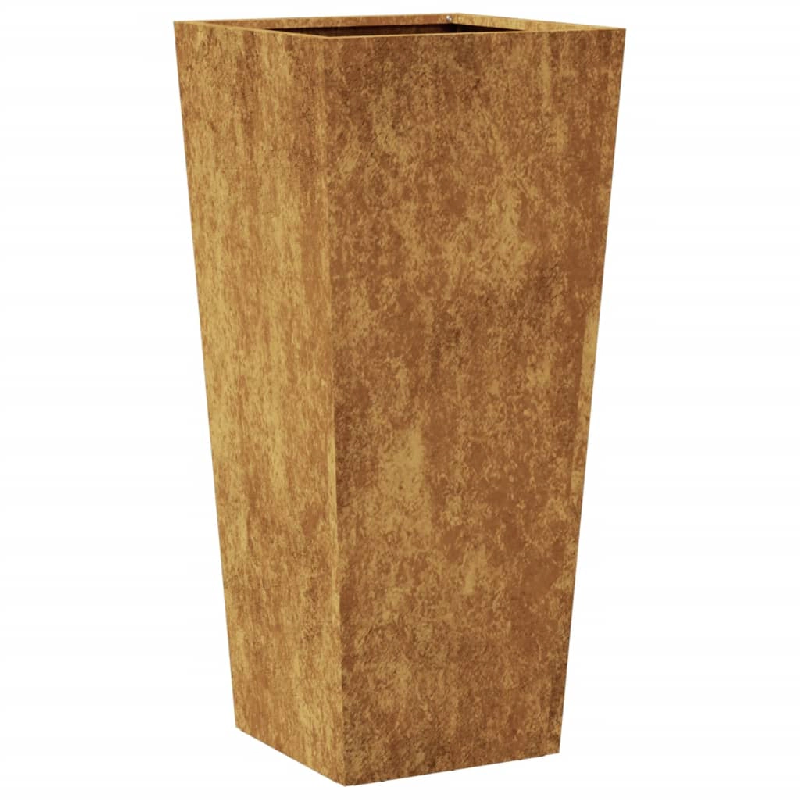 Helloshop26 - Jardinière bac lit surélevé plantes fleurs terrasse jardin 35 x 35 x 75 cm acier corten Marron 02_0037514 - 3000213883411_0